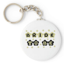 Green and Black Flowers Bride to Be Key Chain