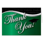 Green and Black Graduation Thank You Cards