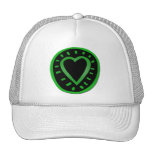 Green and black Heart Trucker Hat