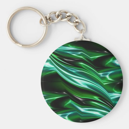 Green and black marble keychain