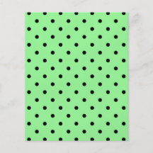 Green and Black Polka Dot Pattern. Flyer Design