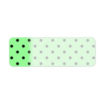 Green and Black Polka Dot Pattern. Labels