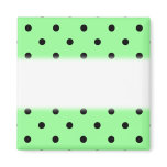 Green and Black Polka Dot Pattern. magnets