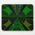 Green and black rectangle design mouse pad