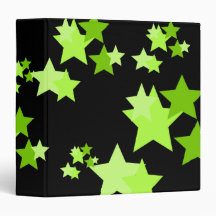 Green And Black Stars 1.5" Binder