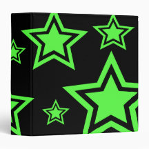 Green And Black Stars 1.5" Binder