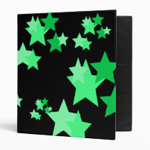 Green And Black Stars 1" Binder