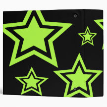 Green And Black Stars 2" Binder