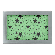 Green and Black Stars pattern belt buckles
