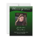 Green and Black Wave Graduation Announcement invitations