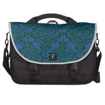Green and Blue Damask Laptop Computer Bag