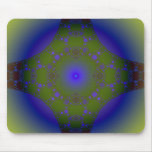 Green and Blue Fractal Mouse Pad