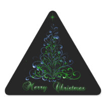 Green and Blue Merry Christmas Stickers