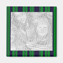 Green and blue photo frame refrigerator magnets