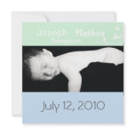 Green and Blue Stripes boy baby announcement