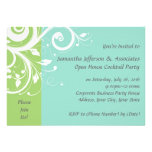 Green and Blue Swirl Corporate Party Invitation
