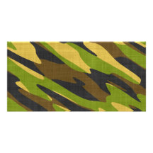 Green and Brown Army Camouflage Photo Card