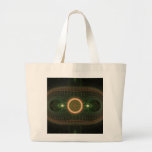 Green and Orange Abstract Fractal Design Canvas Bag