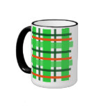 Green and Orange Plaid Coffee Mug