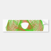Green and orange spirograph bumper stickers