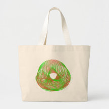 Green and orange spirograph tote bags
