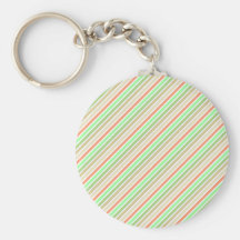Green and Orange Stripes Key Chains