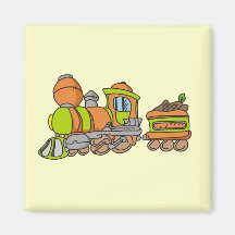 Green and Orange Train T-shirts and Gifts Magnet