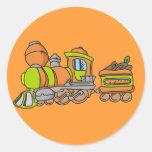 Green and Orange Train T-shirts and Gifts Stickers
