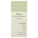 Green And Pink Paisley Menu Card
