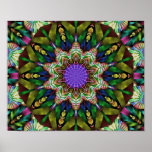 Green and Purple Burst Posters
