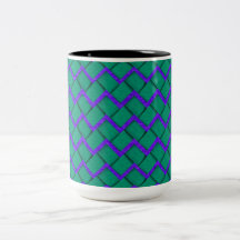 Green and Purple Paper Zig Zag Mugs