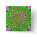 Green and Purple Sunflower Art Button