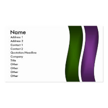 Green and Purple waves Business Card Templates