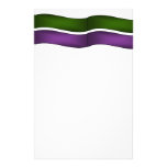 Green and Purple Waves Custom Stationery