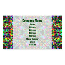 Green and Rainbow Mandala Pattern Business Card Templates