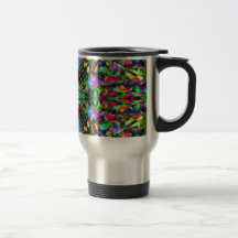 Green and Rainbow Mandala Pattern Coffee Mug