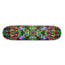 Green and Rainbow Mandala Pattern Skate Boards