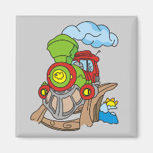 Green and Red Train Tshirts and Gifts Refrigerator Magnets
