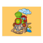Green and Red Train Tshirts and Gifts Post Card