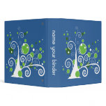 Green and White Abstract Tree binders