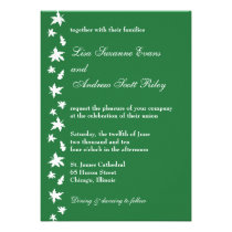 Green and White Autumn Leaf Wedding Invitation invitations