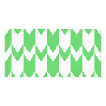 Green and White Chevron Pattern. Personalized Photo Card