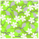 Green and White Flowers. Floral Pattern. Photo Cutouts