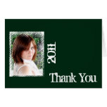 Green and White Grunge Frame Thank You card