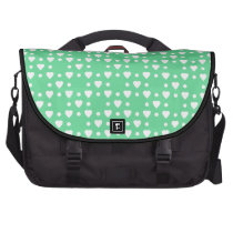 Green and White heart pattern commuterbag