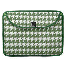 Green and white houndstooth sleeve for MacBooks