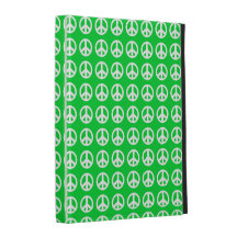 Green and white peace sign iPad cases