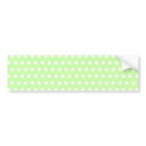 Green and White Polka Dot Pattern. Spotty. Bumper Sticker