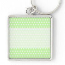 Green and White Polka Dot Pattern. Spotty. Keychains