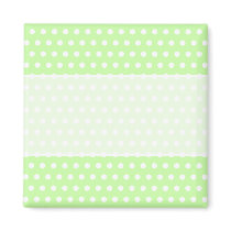 Green and White Polka Dot Pattern. Spotty. Fridge Magnets
